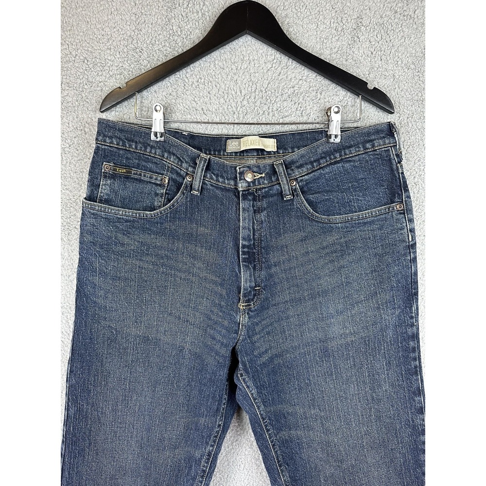 Lee Premium Select Jeans Mens 38x30 Blue Relaxed Straight Leg Denim Classic